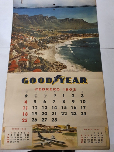 Antiguo Almanaque Good Year De 1962 De Gran Tamaño 1