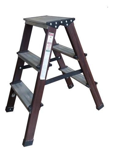 Escalera Plegable Aluminio Doble Lado 3 Peldaños 66 Cm 120kg 0