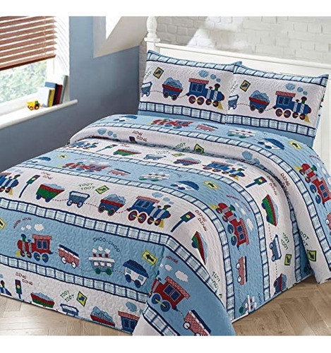 Mejor Estilo Hogareño Rojo, Blanco Y Azul Choo Choo Train Ra 0