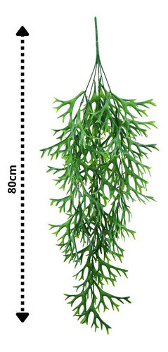 Folhagem Pendente Artificial Chifre De Veado Verde 80cm 1