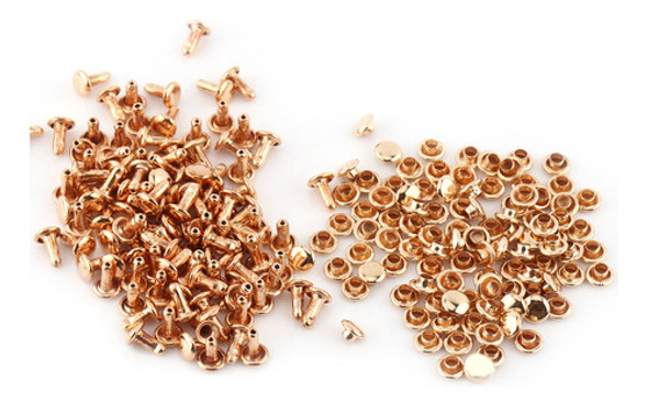 Spikes 100pcs Double Cap Rivet Tubular Metal Couro Artesanat 0
