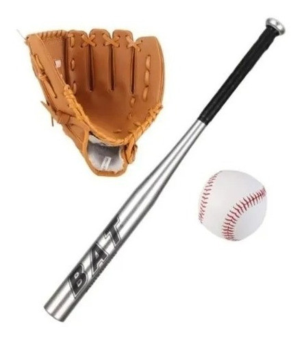Bate De Beisbol Aluminio Con Pelota Y Guante Calidad Premium 1