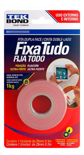 Fita Dupla Face Acrilica Int 12mm X 2m Tekbond 21121012202 0