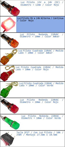 Pack 5x Luz Piloto 9vac A 24vac Alterna Ac Color Rojo Ojo -p 1