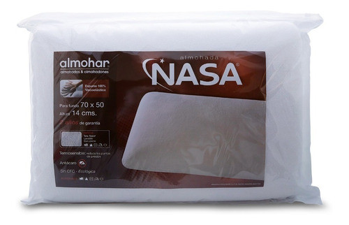 Almohada Inteligente Viscoelastica 70x50x14 Nasa 1