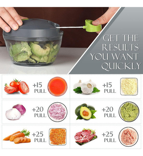 Procesador Manual Portátil, Cortadora De Vegetales, 2 Tazas 1
