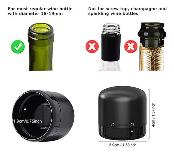 Tapón De Botella De Vino Sellado De Silicona Paquete De 2, D 1 Tapón De Botella De Vino Sellado De Silicona Paquete De 2, D 1