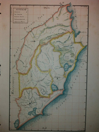 Mapa Del Departamento De Rocha Año 1892 0