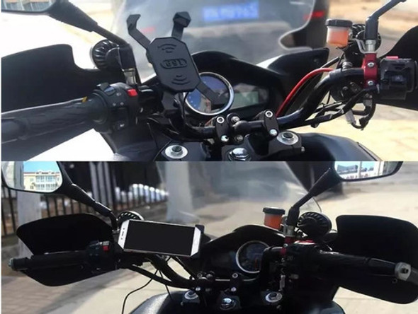 Soporte De Celular Gps Para Moto Con Cargador Usb 1