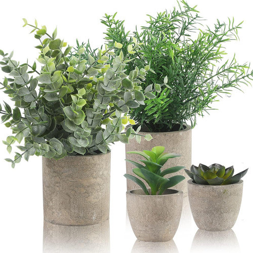 Alagirls 4 Paquetes Plantas Falsas Pequeñas Plantas Interior 0