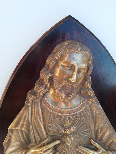 Linda Antigua Imagen Cristo Cruz Crucifijo En Peltre 35x21cm 1