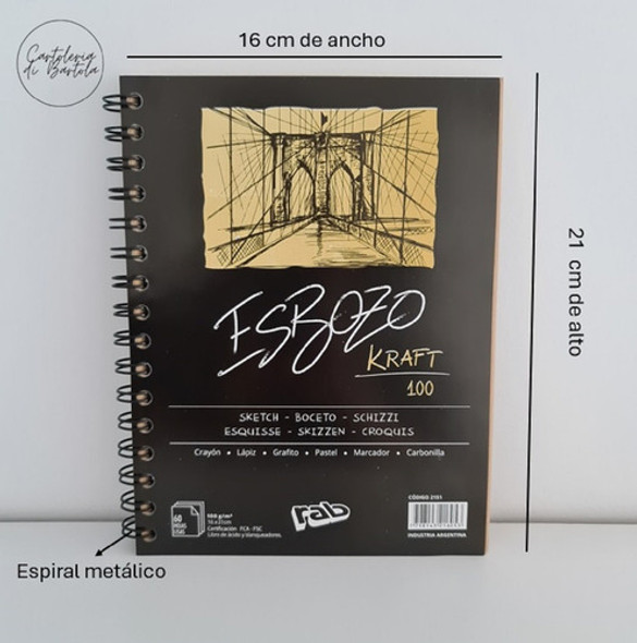 Block Dibujo Esbozo A5 Kraft 100 Grs 1