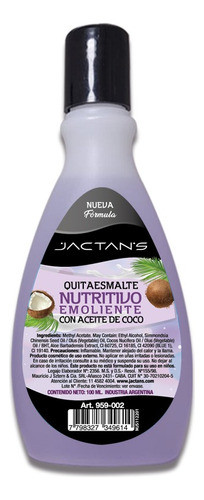 Jactans Quitaesmalte 100ml Nutritivo Con Aceite De Coco 0