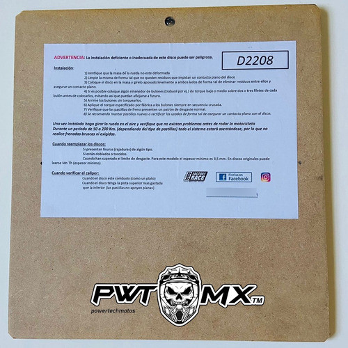 Disco Freno Trasero Kawasaki  Kxf 250 / 450 , Klx 450 19 -23 1