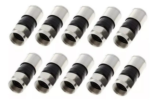 Conector Rg6 Compresión 360°. X 10 Unidades . Profesional. 0