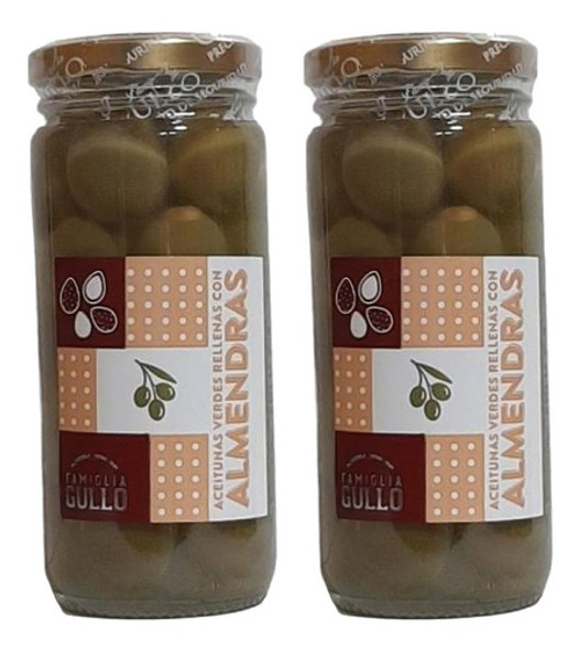 Aceitunas Verdes Rellenas Con Almendras Frasco 200g Pack X2 0