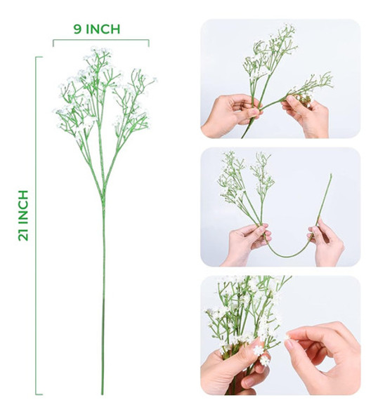 Lylyfan 18 Pcs Babys Breath Flores Artificiales, Gypsophila 1