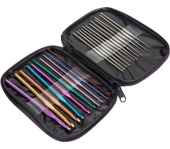 Agujas Crochet En Cartuchera 22 Unidades - Soto 0