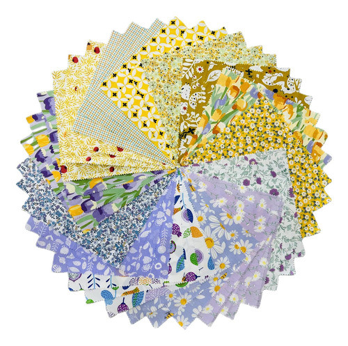 Tela De Patchwork Vintage Floral Precortada 25x25 Cm, 42 Pie 0