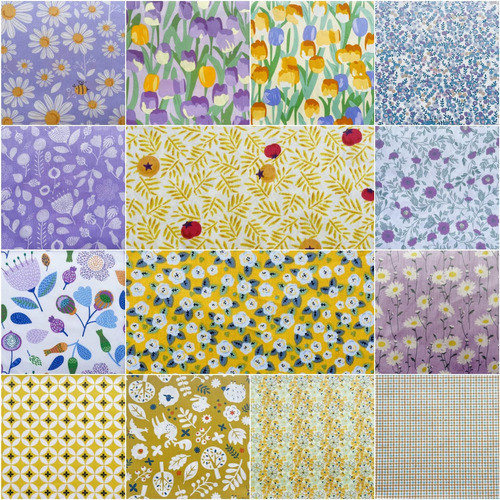 Tela De Patchwork Vintage Floral Precortada 25x25 Cm, 42 Pie 1