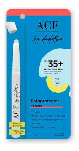 Fotoprotector De Labios Invisible Fps 35 Acf By Dadatina 0