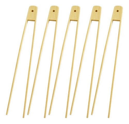 Kit 5 Pinça De Cozinha Multiuso Oriental Em Bambu 40cm 0