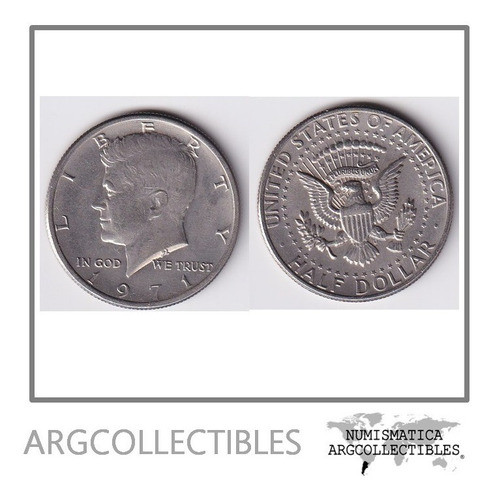 Usa Moneda 1/2 Dolar Kennedy Niquel 1971 Km-202b Au 0