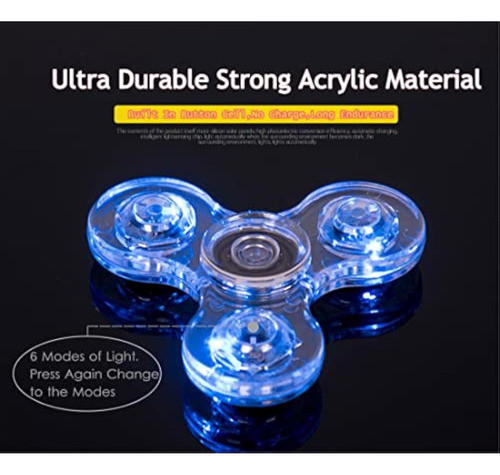 Hantop Fidget Spinner De 3 Ejes, 4 modos Luz Led 1