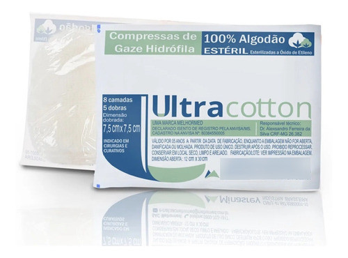 Kit C/100un Compressas De Gazes 13 Fios Com Pct C/10 Un 0