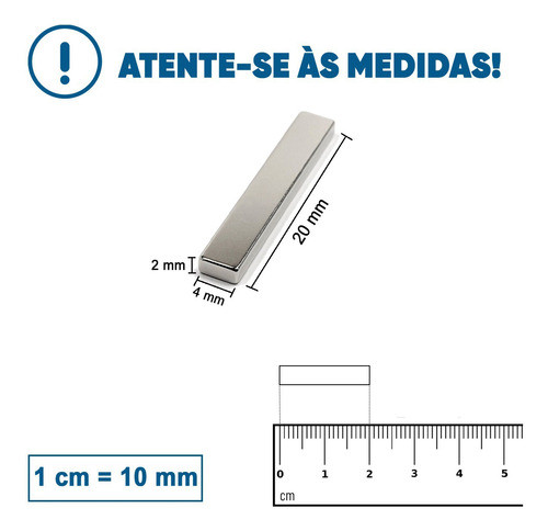 Imã De Neodímio / Super Forte / 20mm X 4mm X 2mm * 48 Peças 1