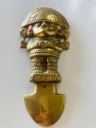 Antiguo Tótem De Perú De Bronce 1