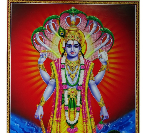 Pôster Gravura Papel Divindade Hindu Vishnu Gg2 0