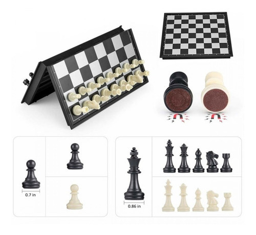 Jogo De Xadrez Magnético Para Viagens Grande 31x31cm 0