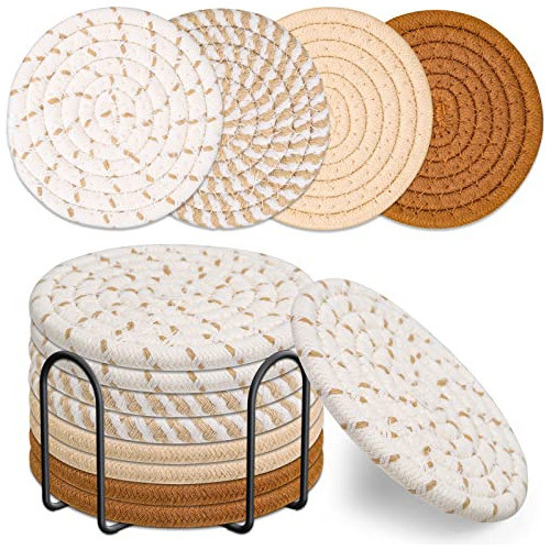 Posavasos De 4 Colores Absorbentes De Algodon Minimalista 0