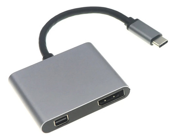 Adaptador Hub Usb Tipo C Mini Displayport E Displayport Dp 0