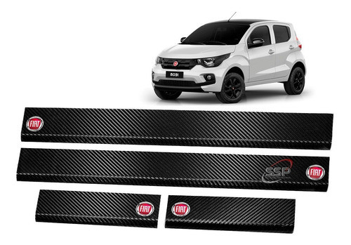 Cubre Zocalo Simil Carbono P/ Fiat Mobi Accesorio 0