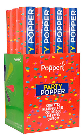 Lança Confete Popper Colorido 40 Cm Festa Comemorar Eventos 0