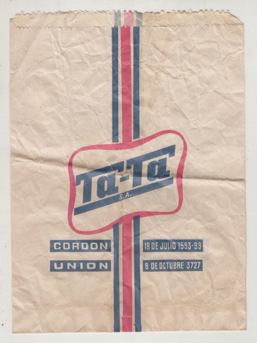 Comercios Uruguay Antigua Bolsa Papel Tiendas Ta-ta Vintage 0