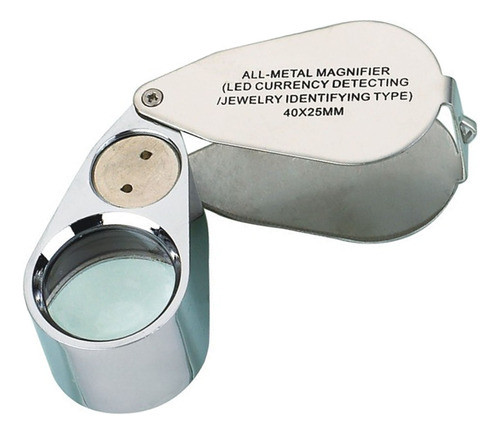 40x Mini Lupa De Joalheria Com Led Para Verificação De Dinhe 0