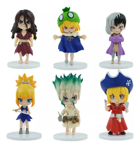 Figuras Dr Stone Set X6 New World Senku Ryusui Gen Tsukasa 0