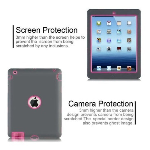 Híbrido Tres Capa Defensora De Protector Funda Para iPad 2/3 1