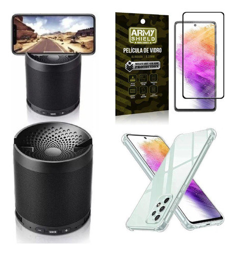 Kit Capa Samsung A73 5g + Som Bluetooth Potente Q3 +película 0