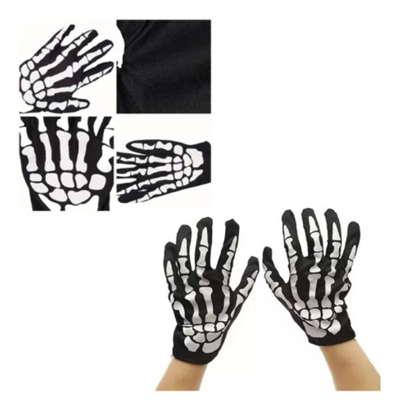 Luva Esquele Caveira Halloween Fantasia Dia Das Bruxas 0
