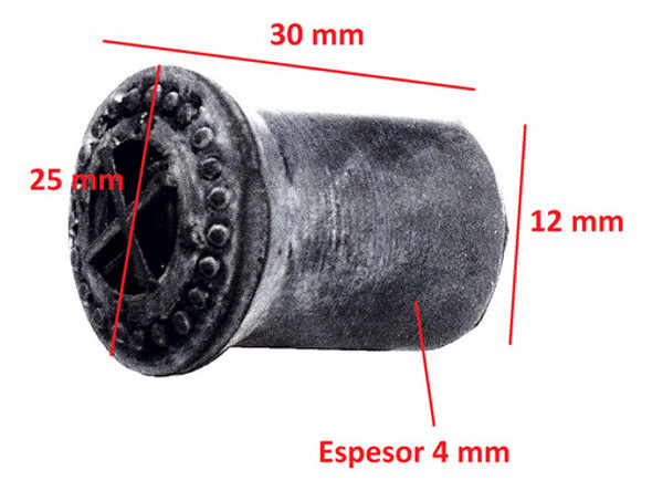 Regatones De Goma De 12 Mm Pack X10 Unidades 1