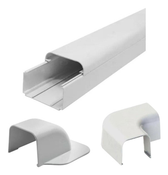 2 Kits Canaleta+terminal+curva Split 2 Mts P/ar Condicionado 0