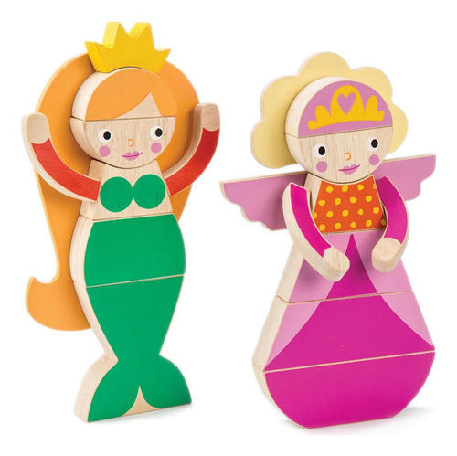 Princesa Sirena Tender Leaf Moda Juguetes Madera Niño Tx 0