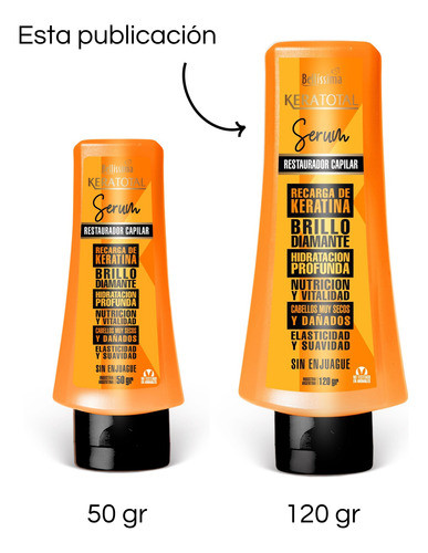 Kit 2 Serum Keratotal Capilar X 120 Gr - Bellissima 1