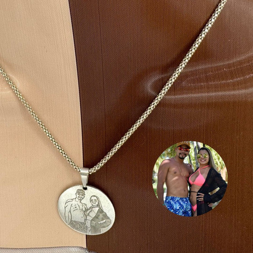 Colar Corrente Personalizado Pipoca Com Medalha Prata 925 1