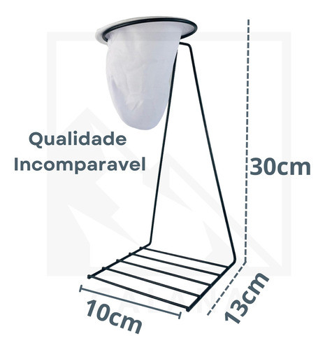 Suporte Coador Grande Café De 30cm Direto Na Garrafa - Preto 1