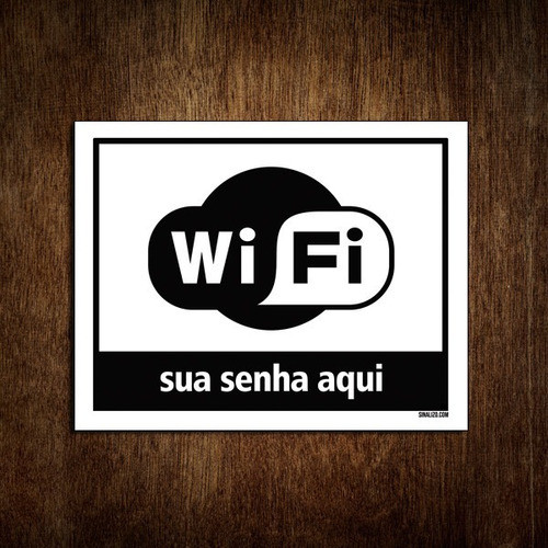 Placa De Aviso / Wifi Zone Personalizada Com Sua Senha 18x18 1